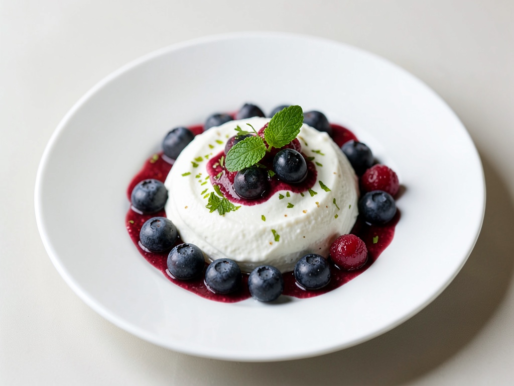 Yogur de soja con arándanos