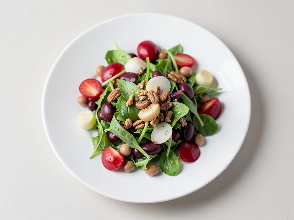 Insalata estiva con fagioli e pesche