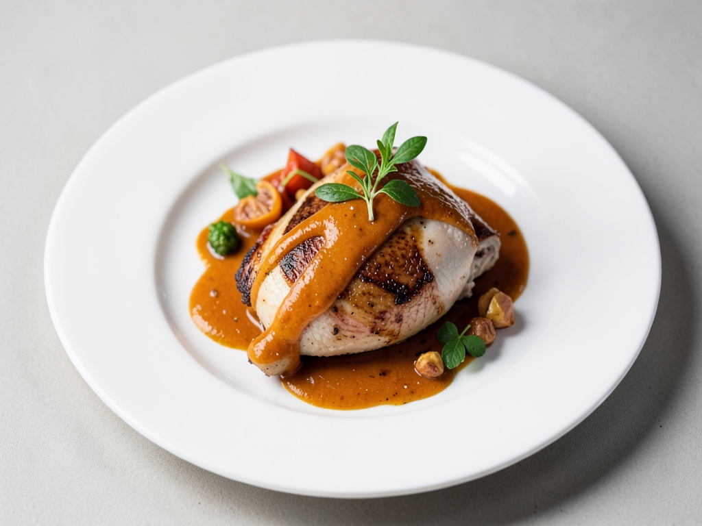 Sous-vide-Gänsebrust mit Orangen-Dip