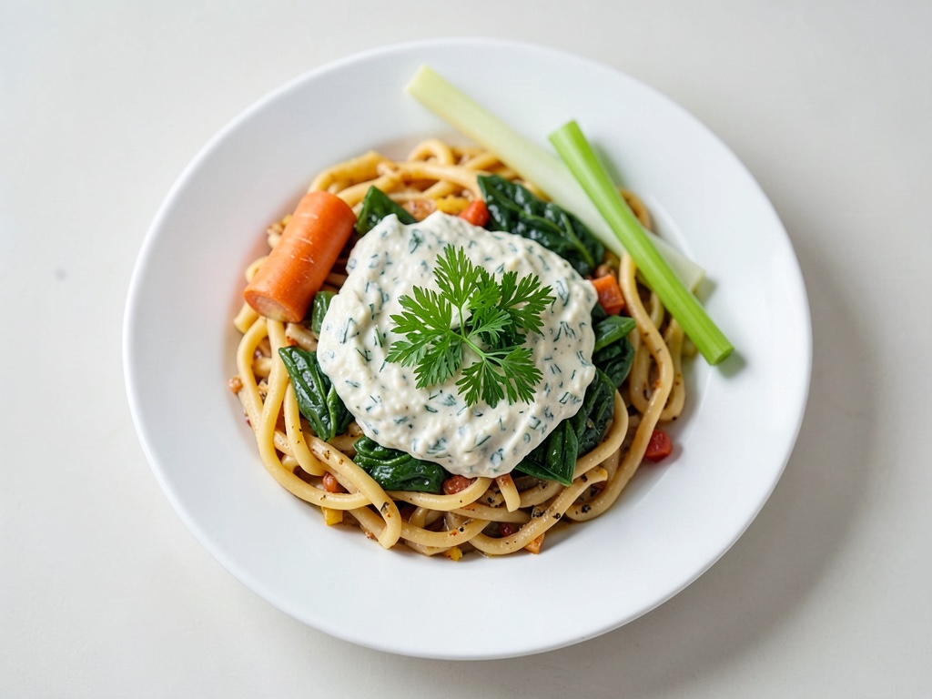 Padella di Spätzle e Verdure con Crema al Prezzemolo