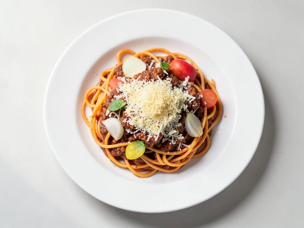 Knusprige Parmesan-Spaghetti mit klassischer Ragù-Sauce