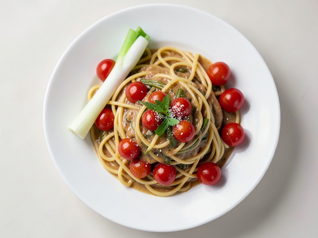 Spaghetti mit cremiger Spargel-Tomaten-Soße