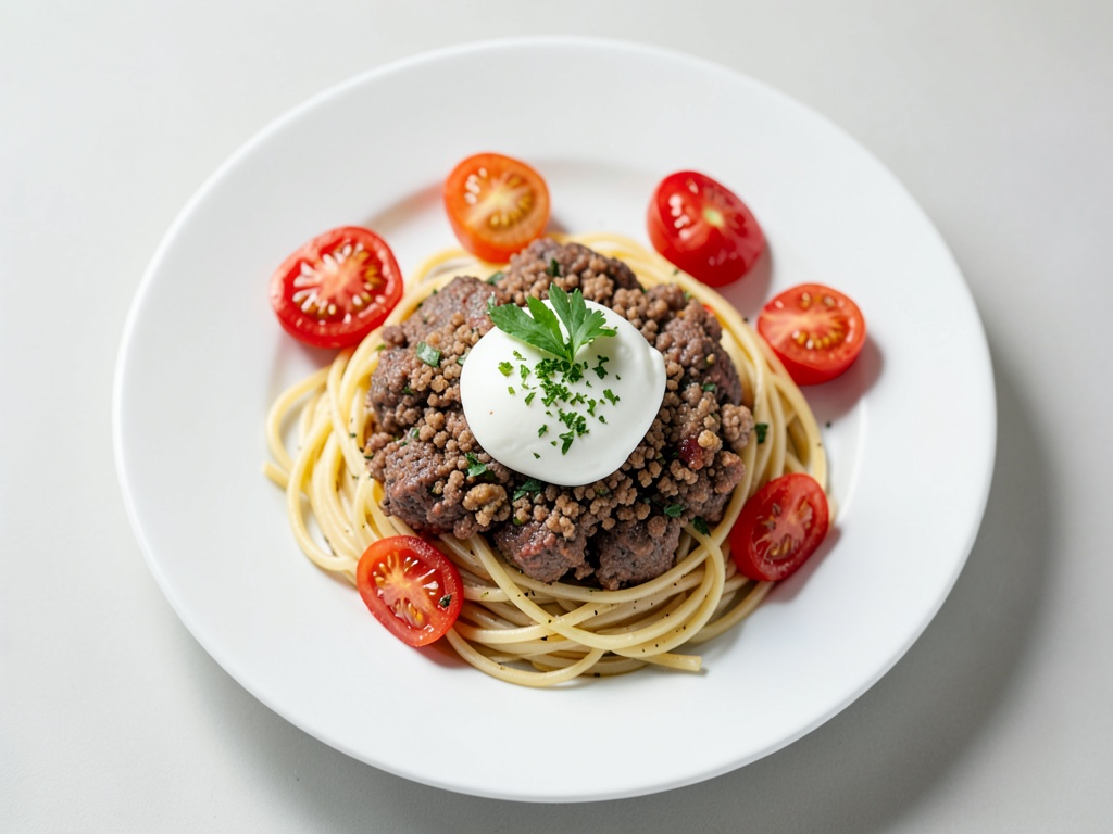 Spaghetti mit Fleischbällchen und Mozzarella