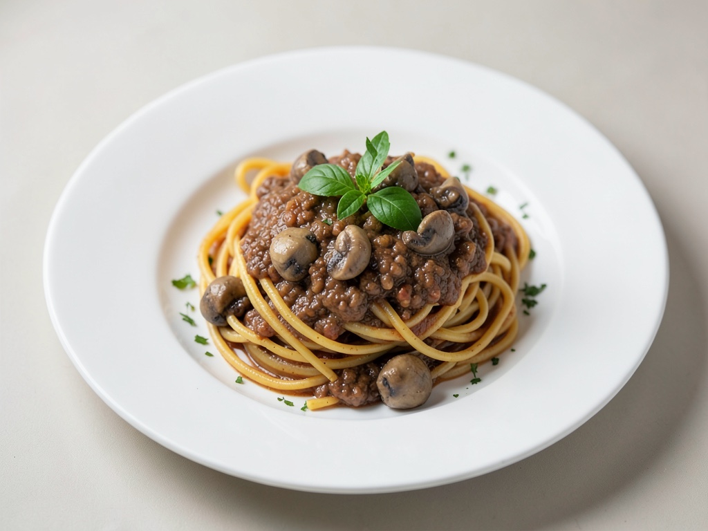 Spaghetti mit veganer Pilz-Bolognese