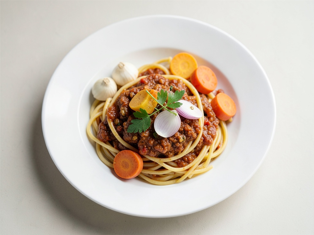 Spaghetti mit cremiger weißer Bolognese