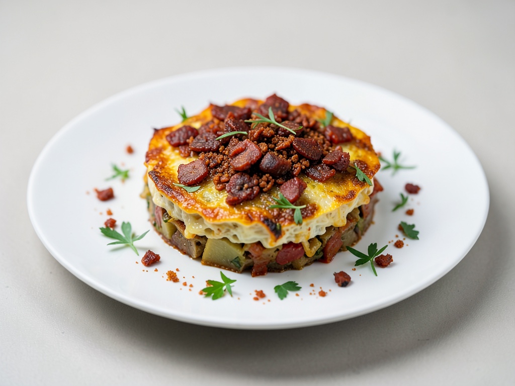 Tortilla di patate spagnola con chorizo croccante
