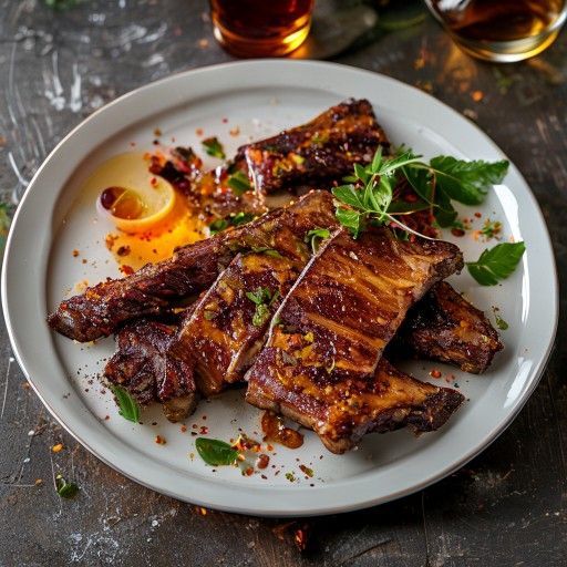 Costole di maiale succose con sapore di barbecue