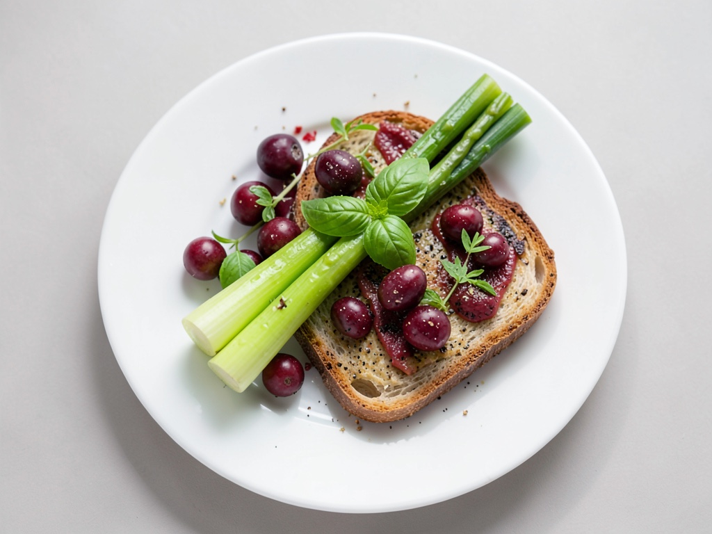 Toast croccante asparagi-fragole con mozzarella