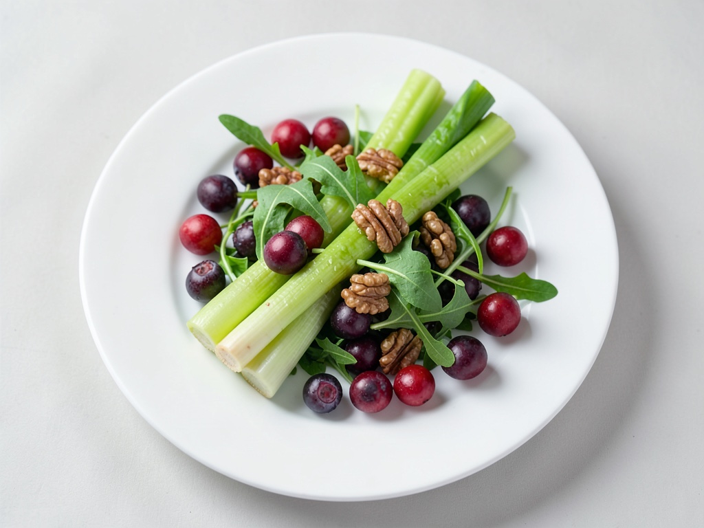 Insalata primaverile con asparagi, bacche e noci croccanti