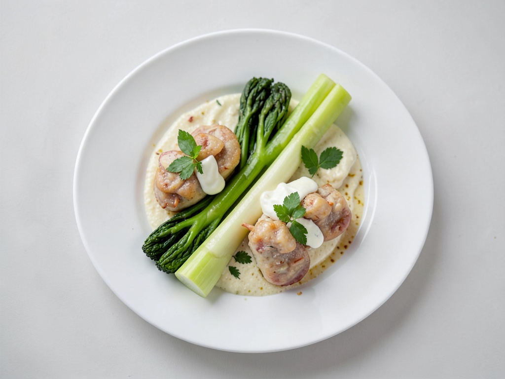 Cremose flan di asparagi con gamberi