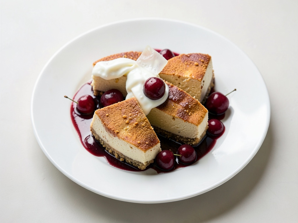 Spekulatius-Mousse mit lauwarmen Glühwein-Kirschen