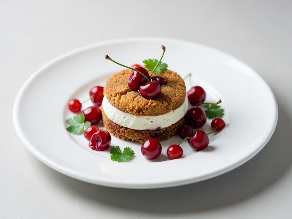 Spekulatius-Parfait mit Kirschen
