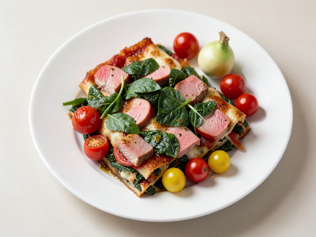 Cremige Spinat-Lachs-Lasagne mit Tomaten