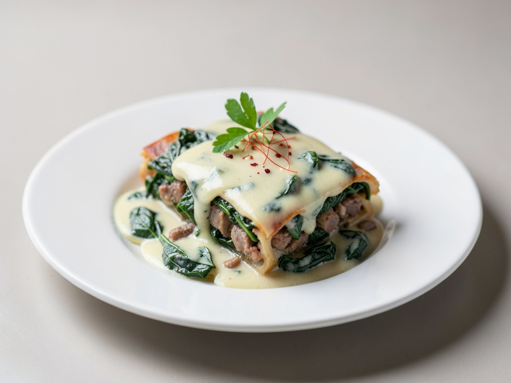 Cremige Spinat-Tofu-Lasagne