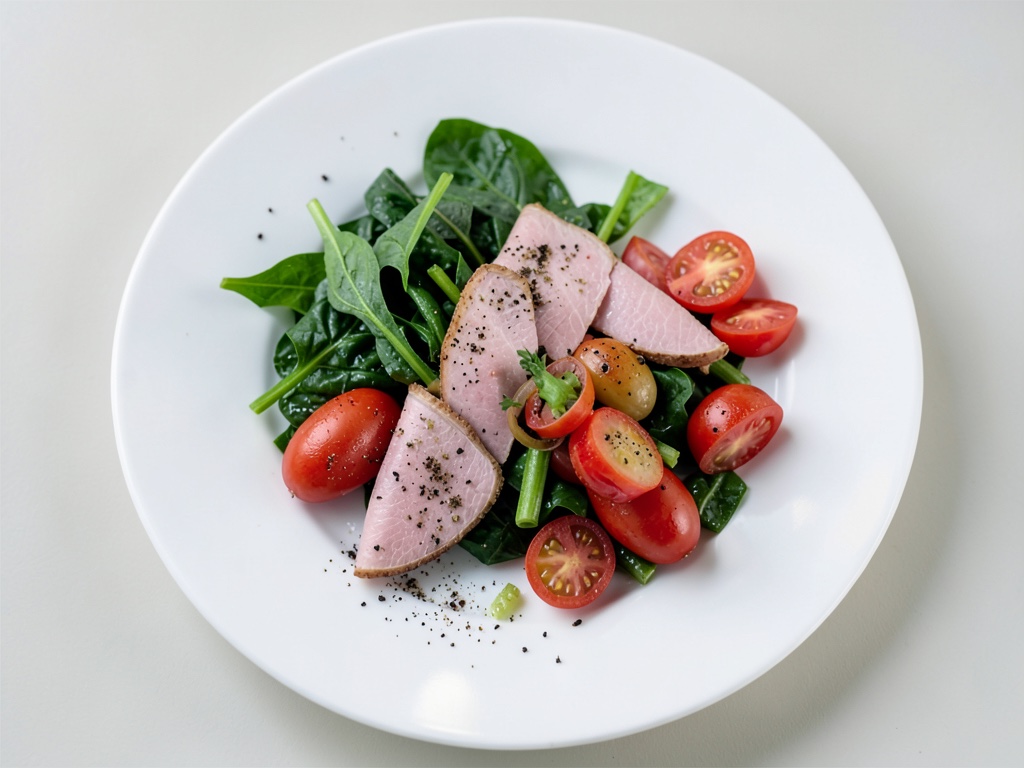 Rotoli di spinaci con prosciutto e insalata croccante