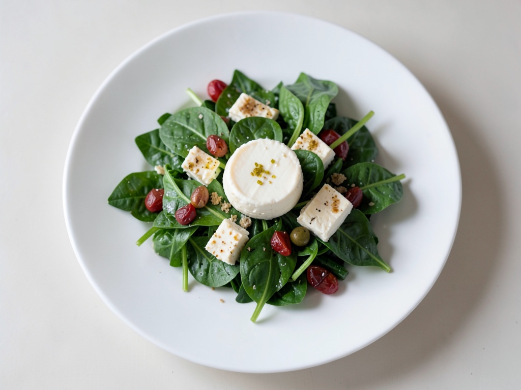 Salade d'épinards au camembert