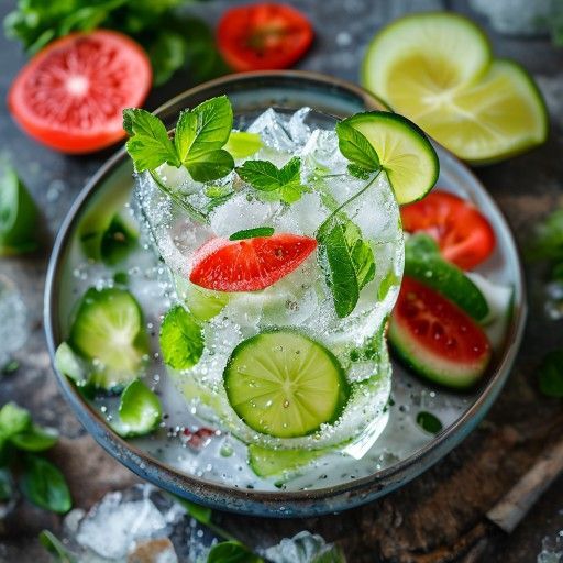 Erfrischende Gurken-Melonen-Bowle