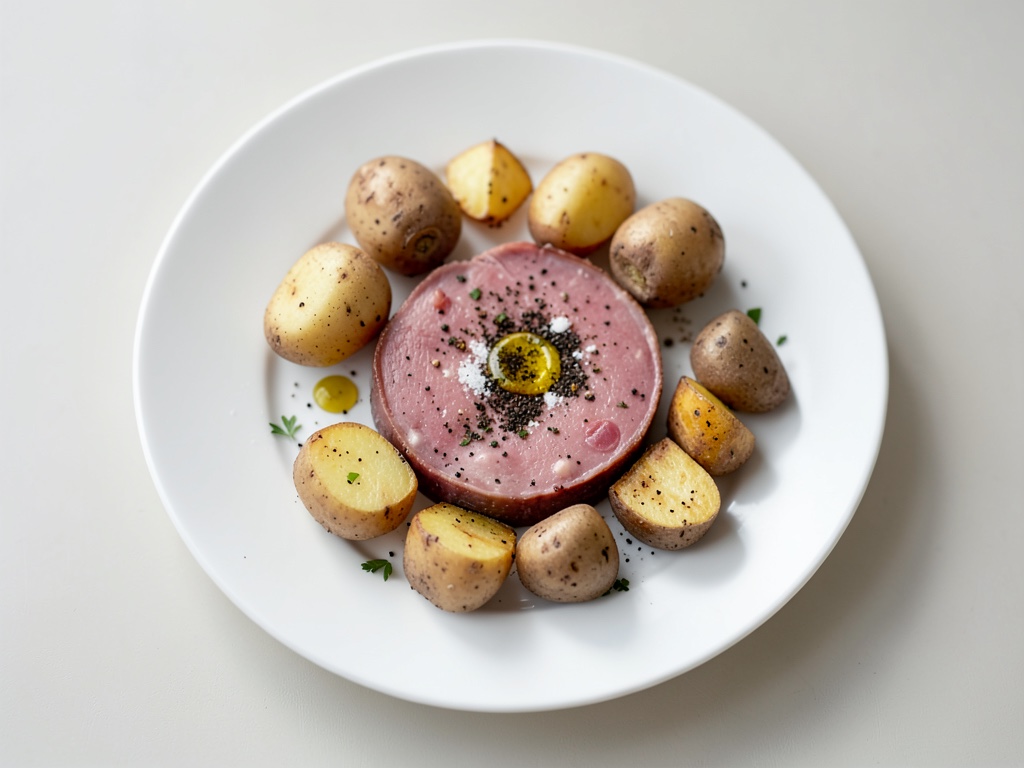 Strammer Max su Leberkäse con patate arrosto