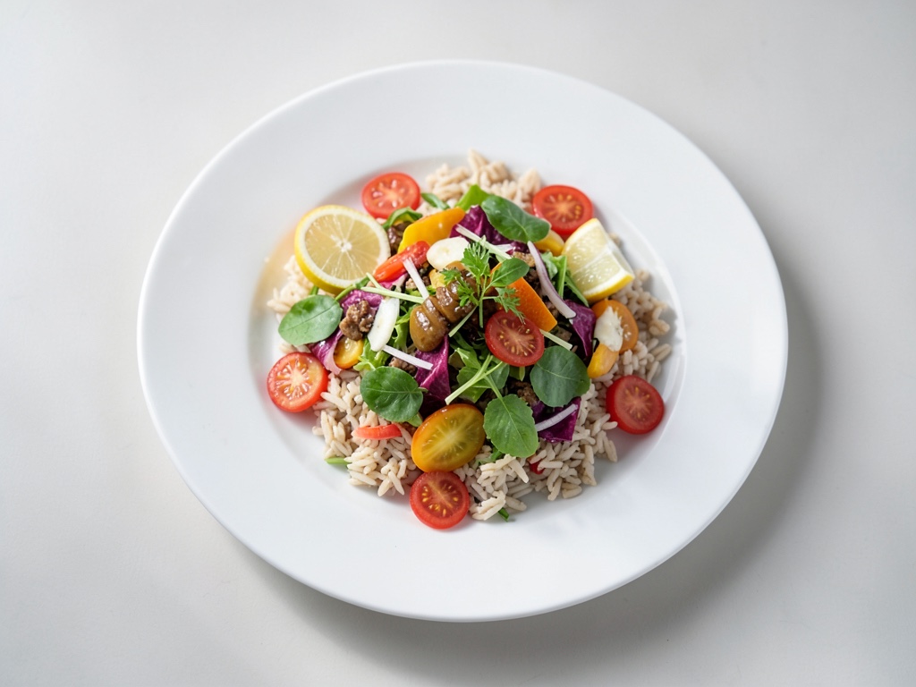 Insalata di riso e frutta dolce