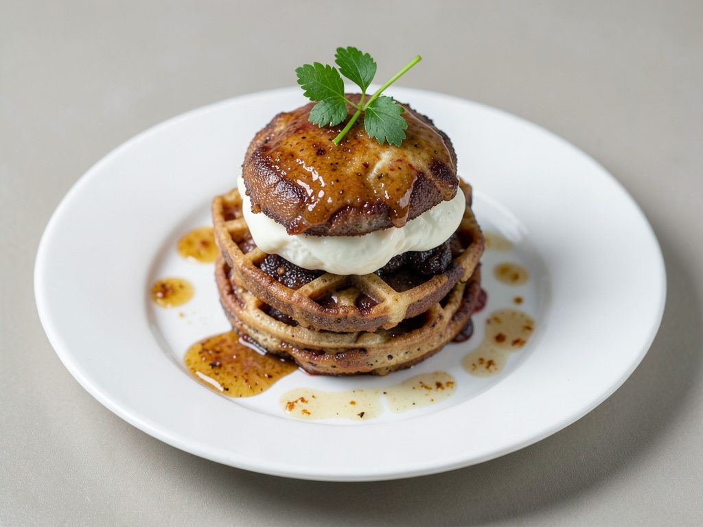 Eis-Waffel-Burger mit Karamellgeschmack