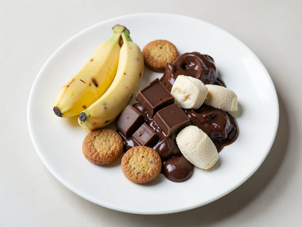 Süßes Raclette Pfännchen mit Banane und Schokolade