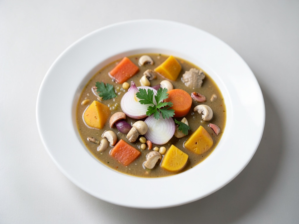 Sopa cremosa de boniato y anacardos