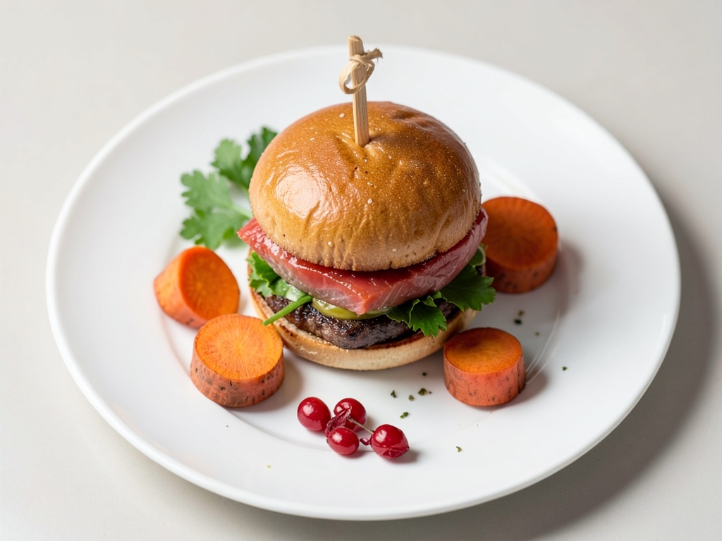 Burger di salmone con pane di patate dolci