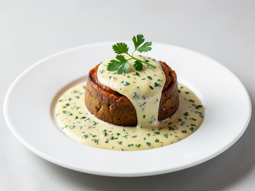 Wellington di patate dolci con salsa cremosa alle erbe e limone