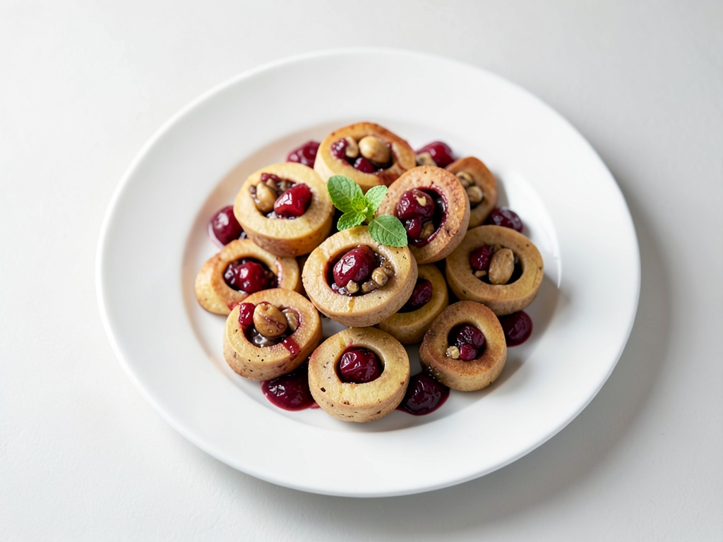 Süßkartoffel-Rollen gefüllt mit Cranberry-Haselnuss-Creme