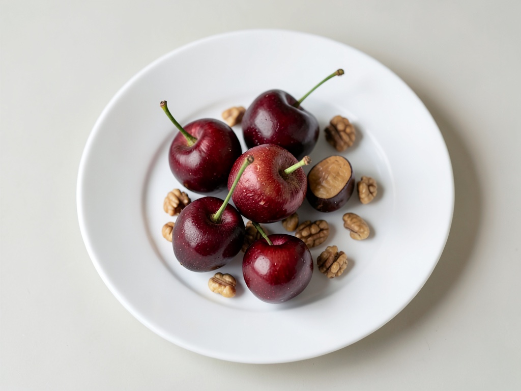 Cerezas dulces y nueces pecanas
