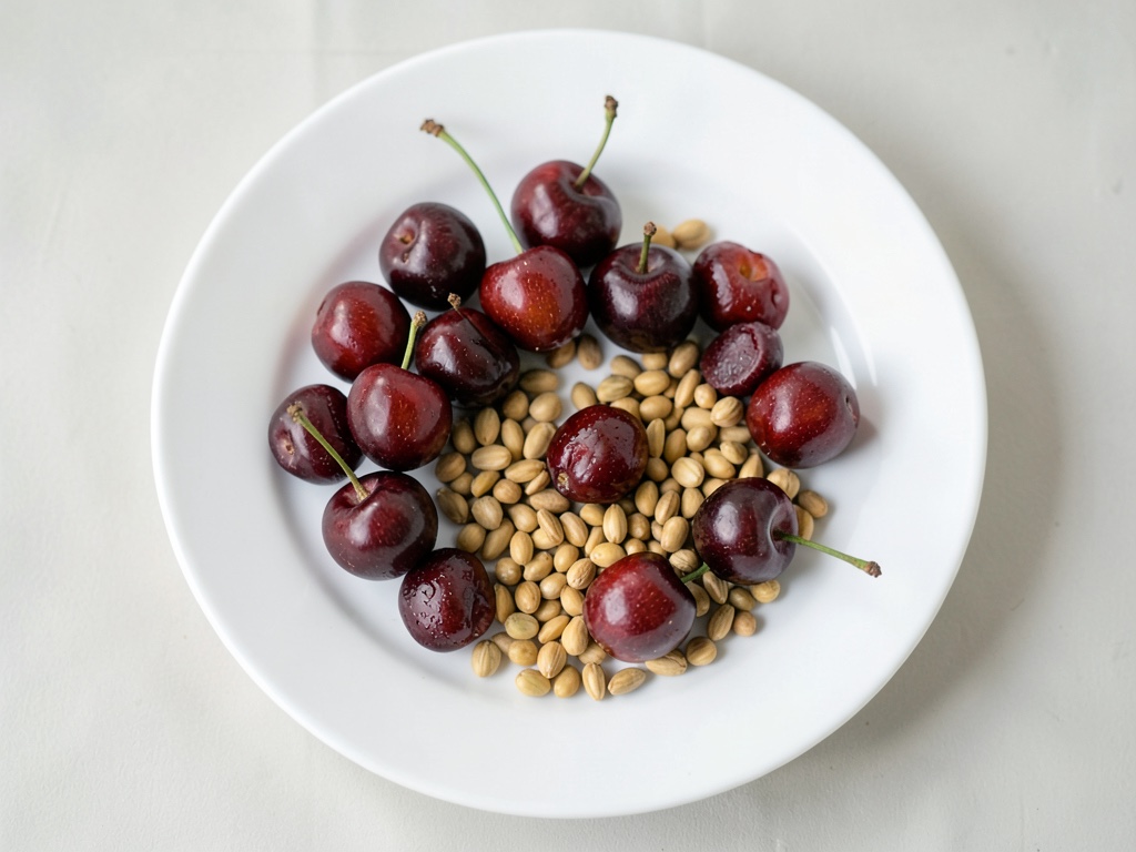 Cerezas con semillas de girasol