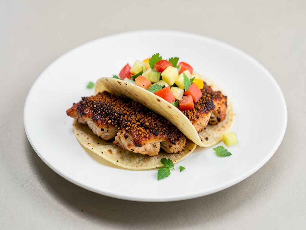 Hähnchen-Tacos mit scharfem Jerk-Gewürz und frischem Ananas-Chutney