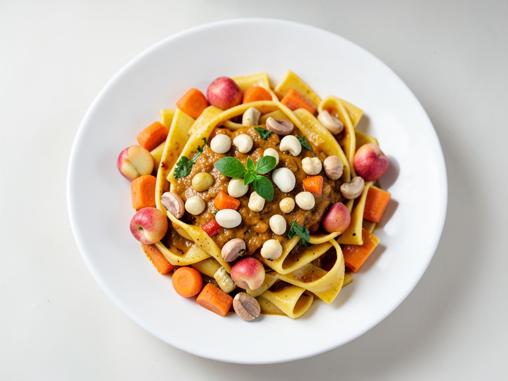 Tagliatelles crémeuses au curry de carottes à la noix de coco