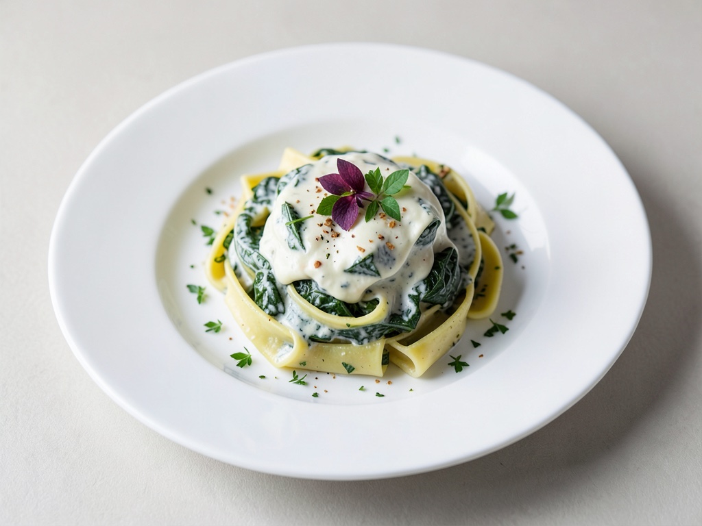 Tagliatelle con crema fresca di spinaci