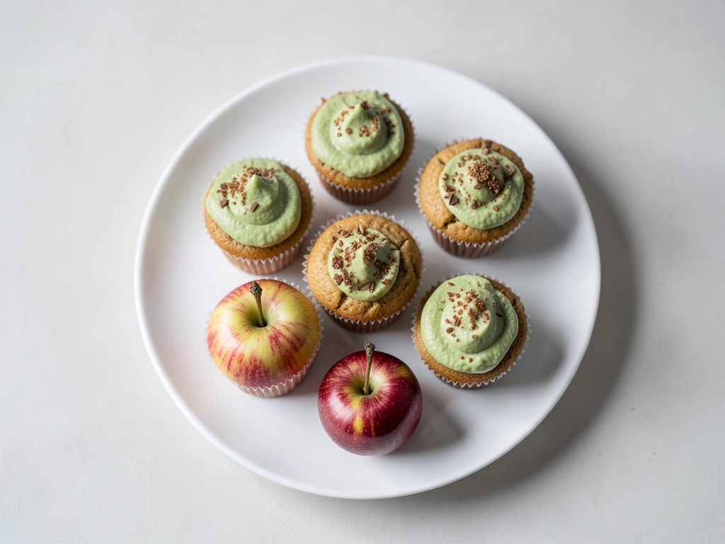 Tannenbaum-Cupcakes – Apfel-Zimt-Muffins mit grüner Creme