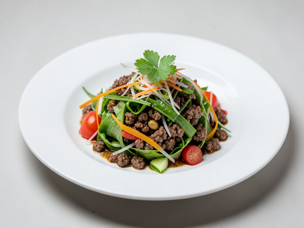 Insalata tailandese fruttata con trito vegano