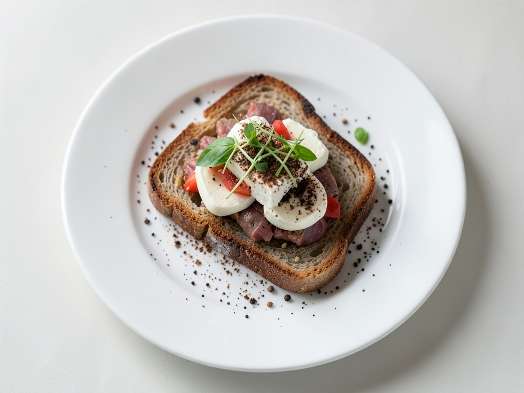 Tost Hawaii con mantequilla de albahaca