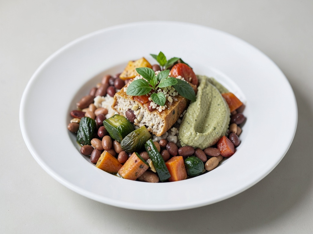 Bowl di Tofu con fagioli, verdure della Toscana e hummus