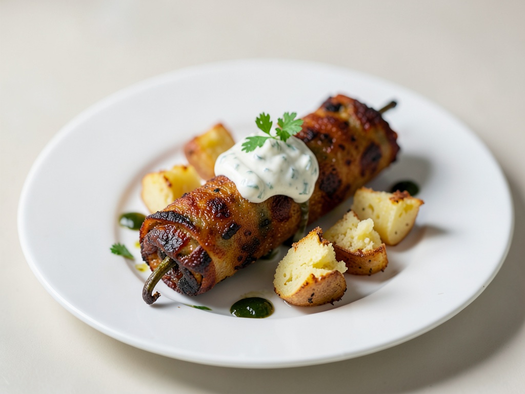 Tofu Gyros croccanti con tzatziki e patate schiacciate