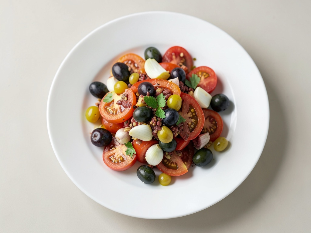 Insalata di bulgur con pomodori, olive e yogurt