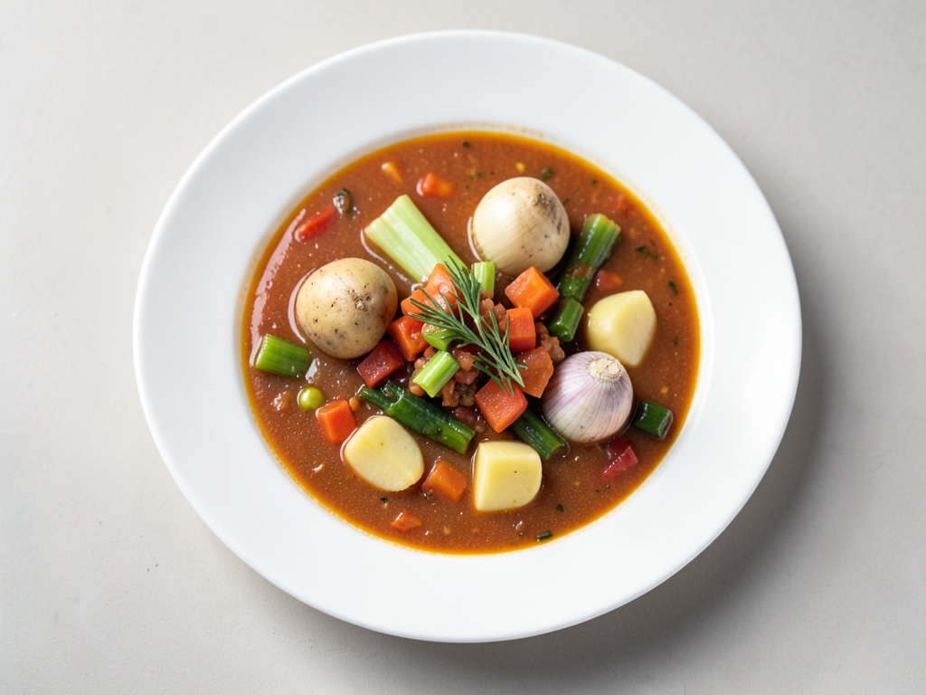 Sopa de tomate y patata con col rengo