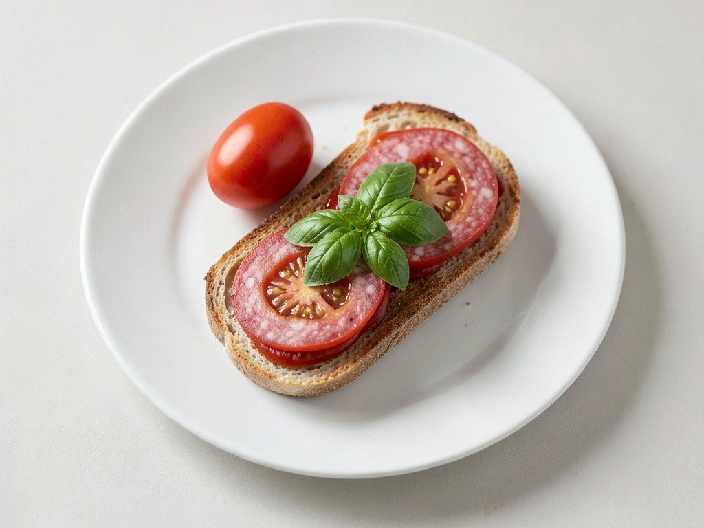 Sándwiches frescos de tomate y salami