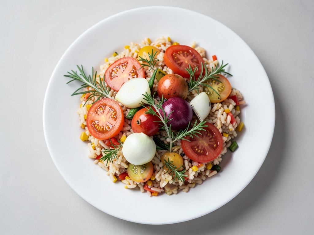 Riso mediterraneo al pomodoro con verdure