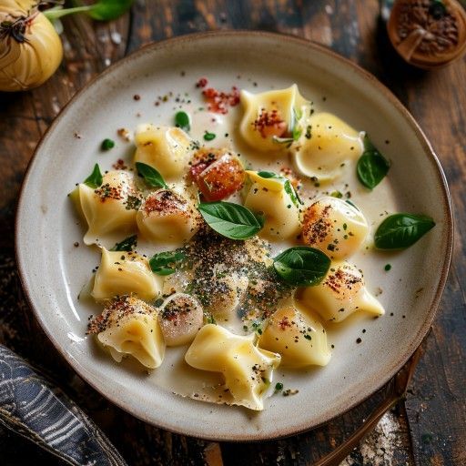 Tortelloni con salsa alla panna