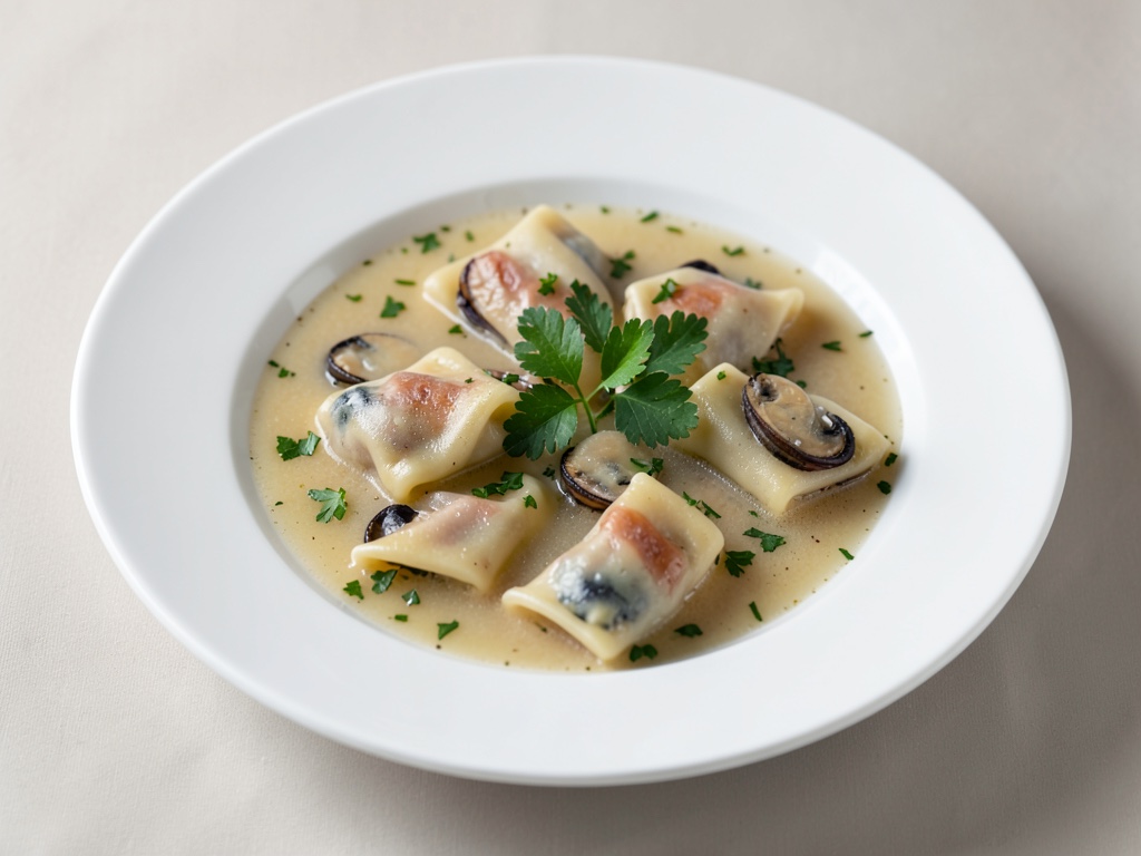Tortelloni mit Miesmuscheln in Weißweinsud