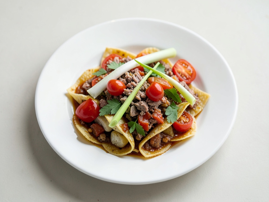 Nachos gratinados con carne picada