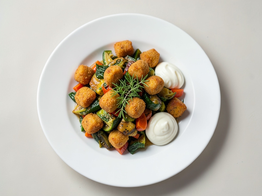 Verdure al forno con crocchette