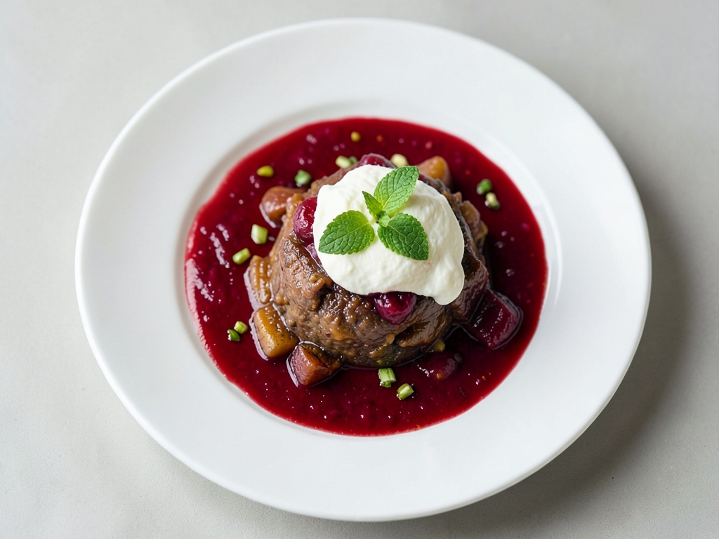Vanillecreme mit Rhabarberkompott