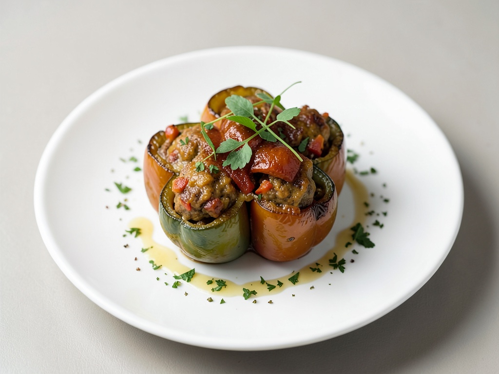 Pimientos rellenos veganos de freidora de aire
