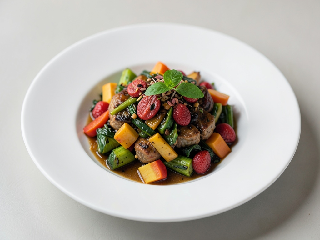 Ciotola di verdure al forno vegana